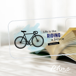 全機種対応 自転車 ★ 名入れ可【スマホハードケース・クリア 緑 青 水色 iphone Android系 カバー】 2枚目の画像