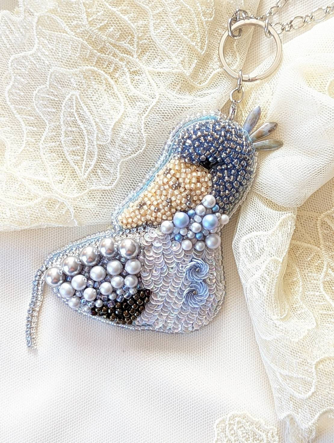 ハシビロコウさんのバッグチャーム　グレイ