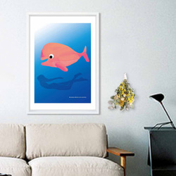 クジラの影　イラスト　ポスター　A4 A3 A2 A1　アートポスター　アート　sei（新着順）で検索　1497 2枚目の画像