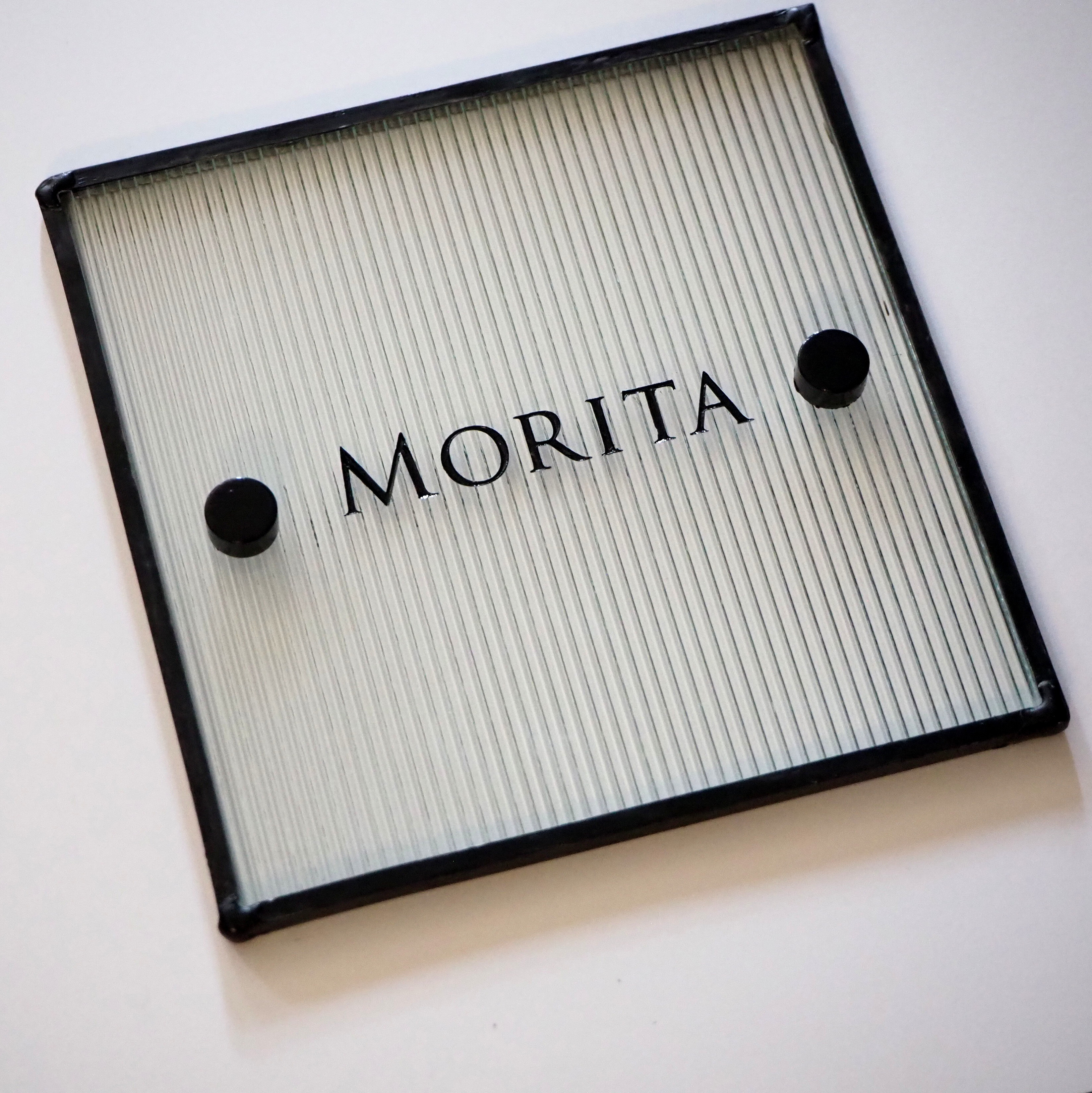 【送料無料】ステンドグラス製　ストライプ模様のガラス表札