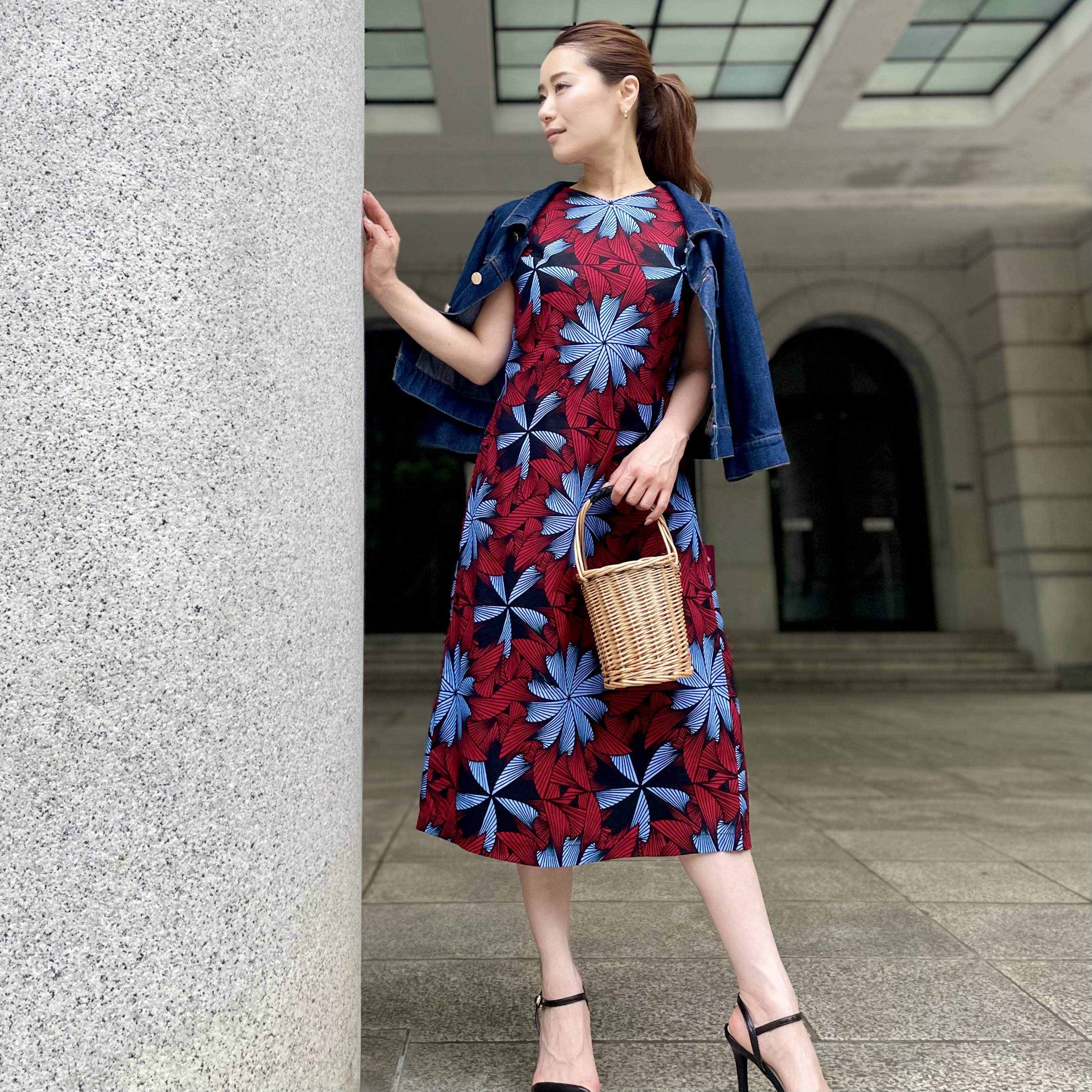 【アフリカ / バティック】2WAYワンピース◆FLOWER