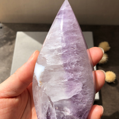 デンドライト、虹入り☆アメジストアゲート置き物⭐︎瀧川神社にて浄化