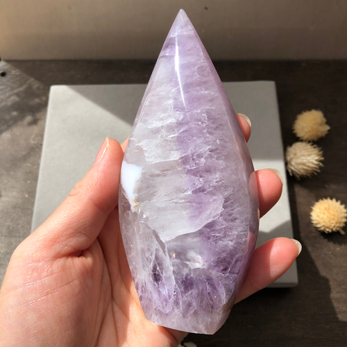 デンドライト、虹入り☆アメジストアゲート置き物⭐︎瀧川神社にて浄化