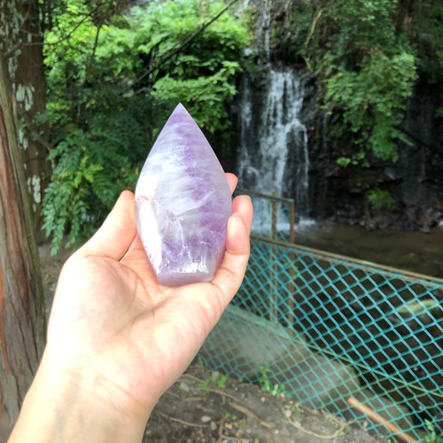 デンドライト、虹入り☆アメジストアゲート置き物⭐︎瀧川神社にて浄化