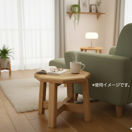 八角形の木目スツール 花台 踏み台 子ども椅子 サイドテーブル