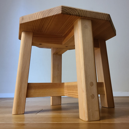 八角形の木目スツール 花台 踏み台 子ども椅子 サイドテーブル