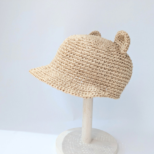 送料無料＊麦わら帽子 ベビー キッズ キャップ 子供用 夏 かぎ針