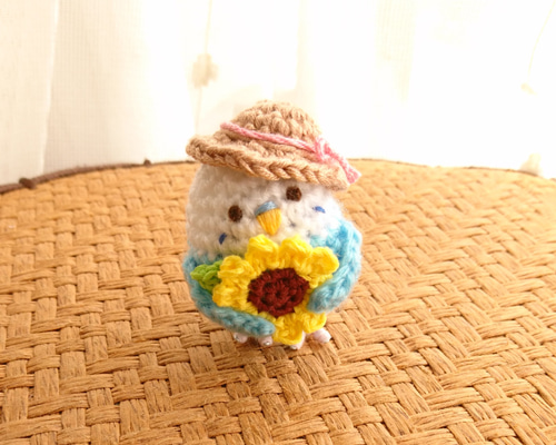 受注制作】セキセイインコのあみぐるみ夏ver. あみぐるみ ainote 受注制作】セキセイインコのあみぐるみ夏ver. あみぐるみ ainote