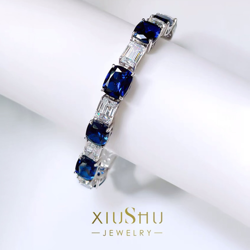 人工サファイア 高炭素ダイヤモンド キラキラ ゴージャス  