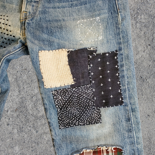 刺し子 パッチワーク Levi's 501 リーバイス W30 ロングパンツ 刺し子 パッチワーク Levi's 501 リーバイス W30 ロングパンツ