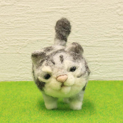 相棒　猫２匹セット（サバトラと茶トラ）　羊毛フェルト　可愛い 3枚目の画像