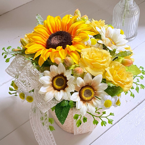再販】気分もリフレッシュ〜ひまわりアレンジ〜 アーティフィシャル