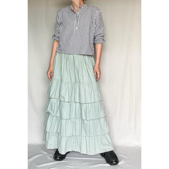 vintage tiered skirt 3枚目の画像