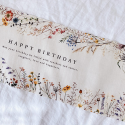 Birthday Tapestry /〈mini〉rustic flower | コットンリネン | 誕生日飾り 8枚目の画像