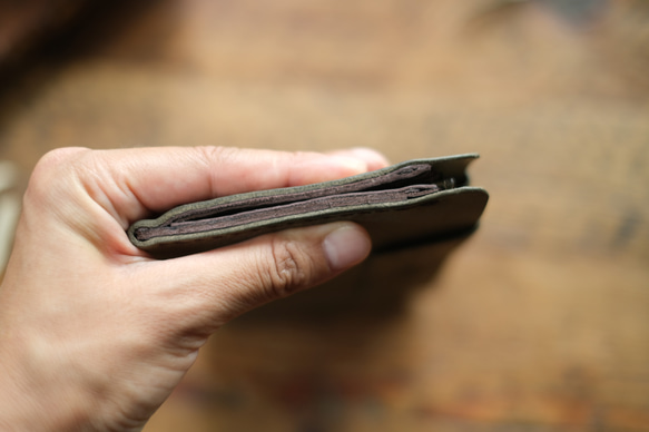 slim wallet スリムウォレット　グレー 11枚目の画像