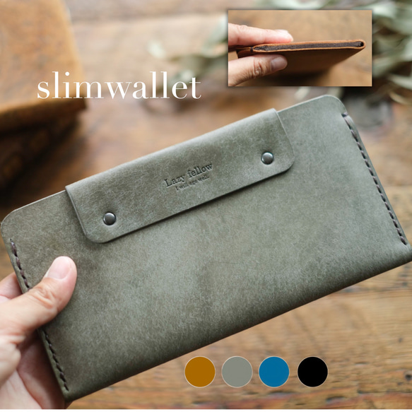slim wallet スリムウォレット　グレー 2枚目の画像