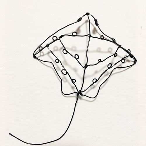 受注販売】マダラトビエイ エイ 立体 壁掛け ワイヤーアート