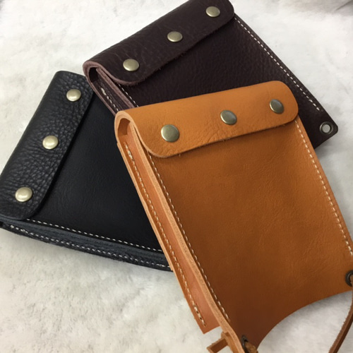 フローリストケース 底の開くタイプ 革ヒモ付き 3色にしてみました