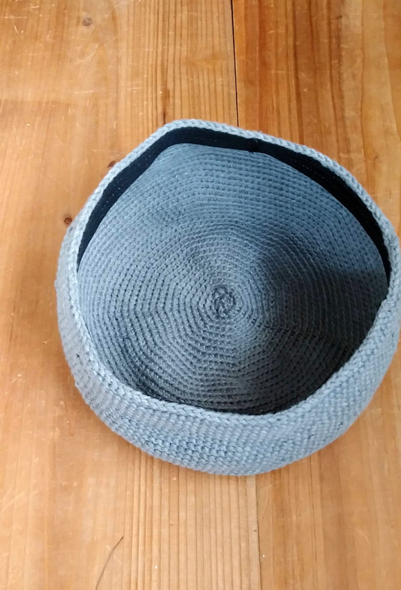 受注製作　春夏どんぐり帽子風❮柔らか❯ベレー帽　グレー　42cm～　 3枚目の画像