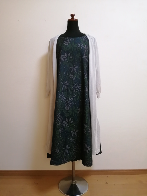 SOLD　着物リメイク　ワンピース　紬 