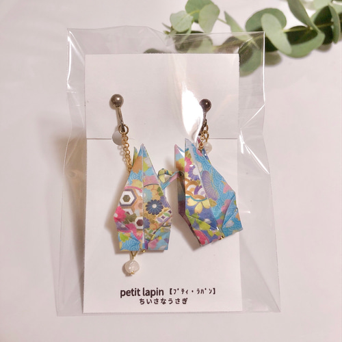 全24柄～和柄の折り鶴ピアス・イヤリング♪ハンドメイド 折り紙