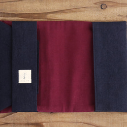 手刺繍のブックカバー『猫と月』【受注生産】 5枚目の画像