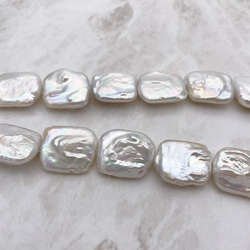 大粒 本真珠ネックレス 高品質 バロック 淡水パール レクタングル スクエア マグネット ロング 80cm対応可能 2枚目の画像