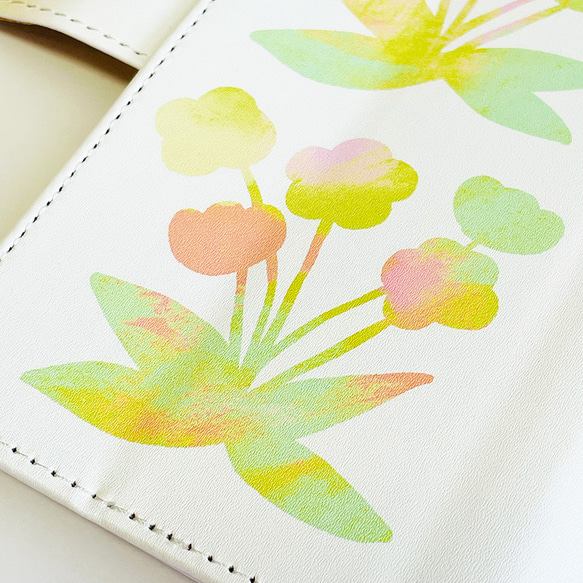 シンプルかわいい手帳型スマホケース[ohana]-pink×green 6枚目の画像