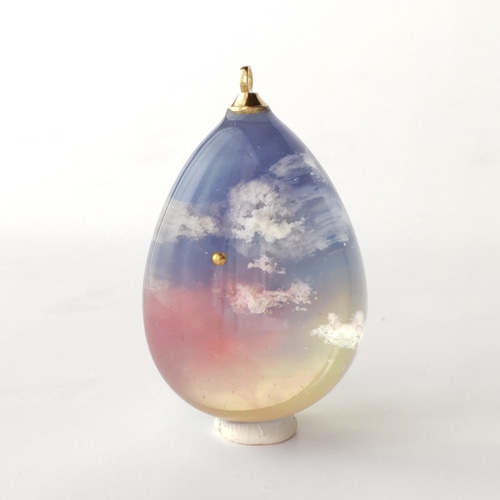 レジン　ハンドメイド　ペンダントトップ　204 ウッドレジンペンダント〜青堂の門〜 ネックレス・ペンダント