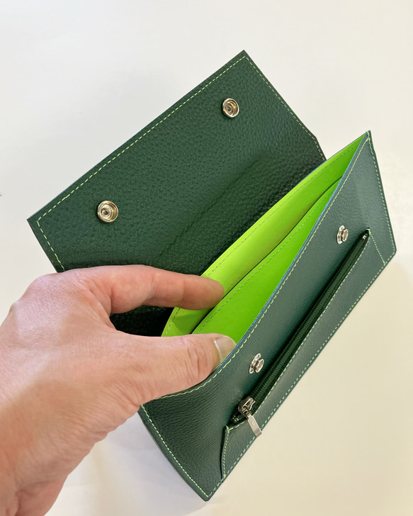 富士ワレット〜 沢山カードが入るマチなしレザーワレット 〜(姫路レザー) 4枚目の画像