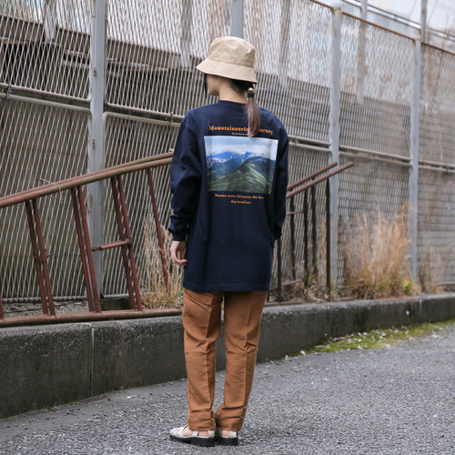 バックプリント フォトロンT ネイビー x オレンジプリント 003