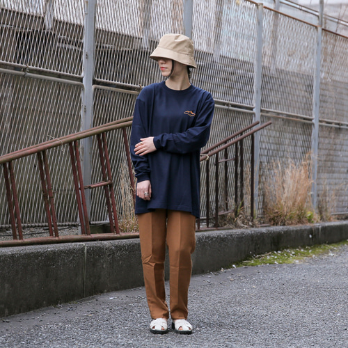 バックプリント フォトロンT ネイビー x オレンジプリント 003