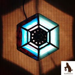 テーブルランプ(海空とハイビスカスA)ステンドグラス ランプ【送料込み】 8枚目の画像