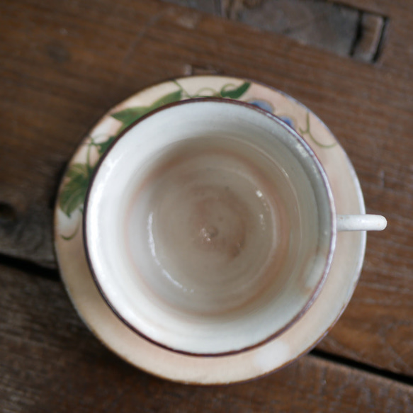 京焼・清水焼  デミタスカップ＆ソーサ―　葡萄 3枚目の画像