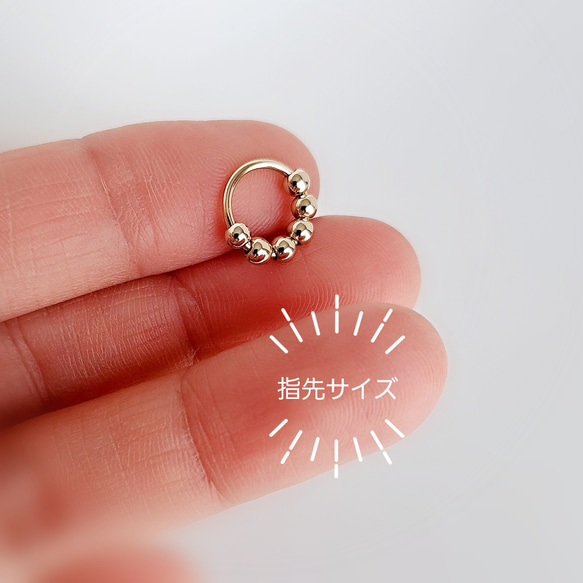 痛くないイヤリング/ピアス シンプル 小さい 小ぶり コンパクト デイリーユース ゴールドフープ 上品 大人可愛い 春 3枚目の画像