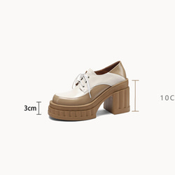 女式真皮鞋超輕厚底鞋淺口高跟鞋 22cm-24.5cm #738⭐免運費⭐ 第11張的照片
