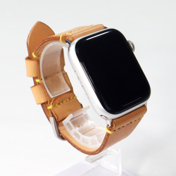 Apple Watch 腕時計ベルト 腕時計バンド 牛革レザー 全ケースサイズ制作 エクリュ 生成り 3枚目の画像