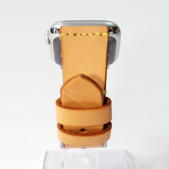 Apple Watch 腕時計ベルト 腕時計バンド 牛革レザー 全ケースサイズ制作 エクリュ 生成り 8枚目の画像