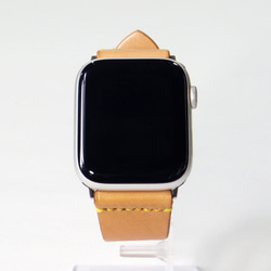 Apple Watch 腕時計ベルト 腕時計バンド 牛革レザー 全ケースサイズ制作 エクリュ 生成り 2枚目の画像