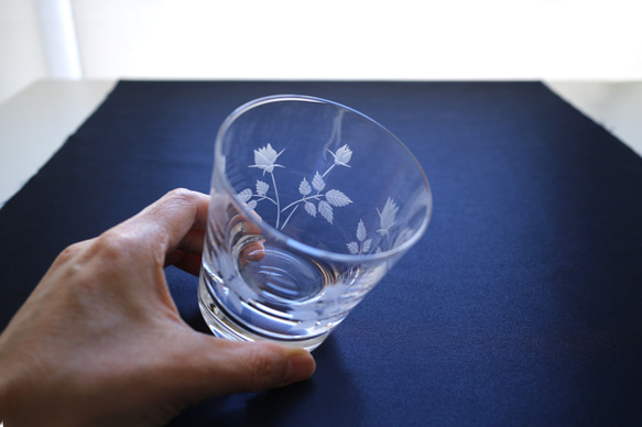 ばらグラス　花切子　透明 15枚目の画像