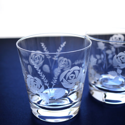ばらグラス　花切子　透明 3枚目の画像