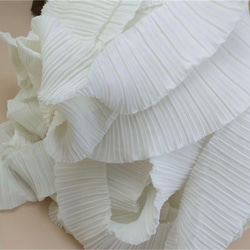 B240 二層ホワイト色シフォン生地フリルレース　手芸用品 2枚目の画像