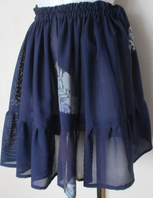 ７１７０　絽の着物で作ったミニスカート　＃送料無料 3枚目の画像