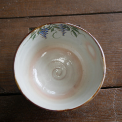 京焼・清水焼　色絵　抹茶茶碗（藤） 4枚目の画像