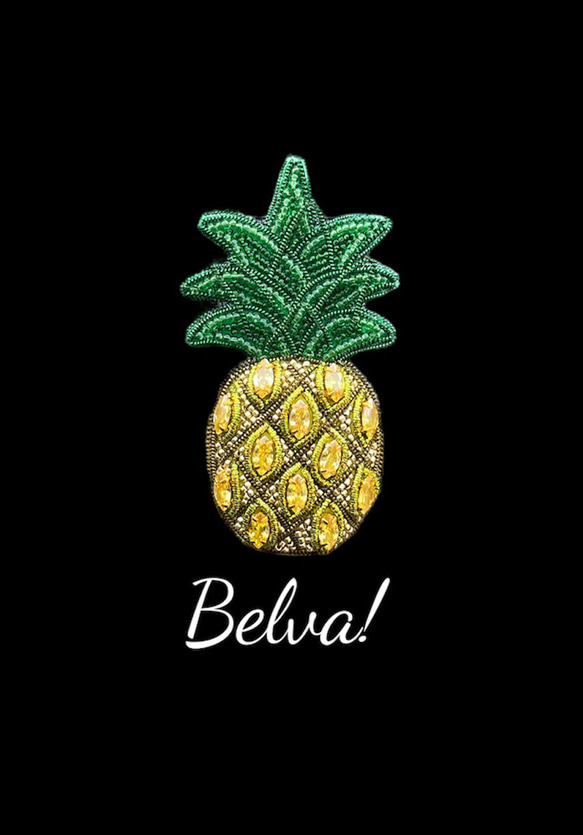 ビーズ刺繍のブローチ　-パイナップル- pineapple 1枚目の画像