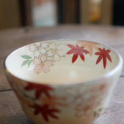 京焼・清水焼　色絵　抹茶茶碗（雲錦） 4枚目の画像