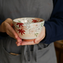 京焼・清水焼　色絵　抹茶茶碗（雲錦） 1枚目の画像