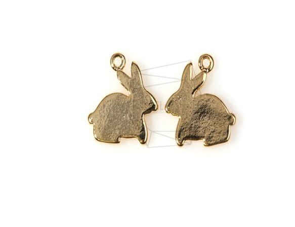 PDT-290-G【2個入り】フラットラビットシャドウペンダント,Flat rabbit Shadow Pendant 1枚目の画像