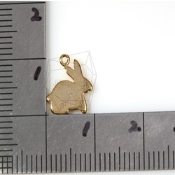 PDT-290-G【2個入り】フラットラビットシャドウペンダント,Flat rabbit Shadow Pendant 2枚目の画像