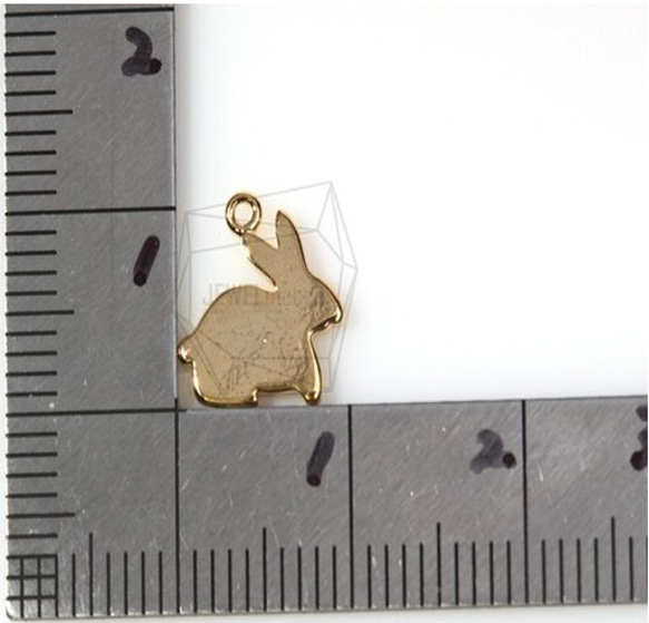 PDT-290-G【2個入り】フラットラビットシャドウペンダント,Flat rabbit Shadow Pendant 2枚目の画像